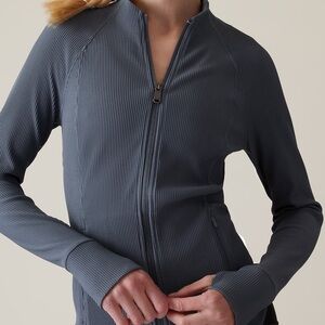 BLACK Athleta Salutation Ribbed Jacket